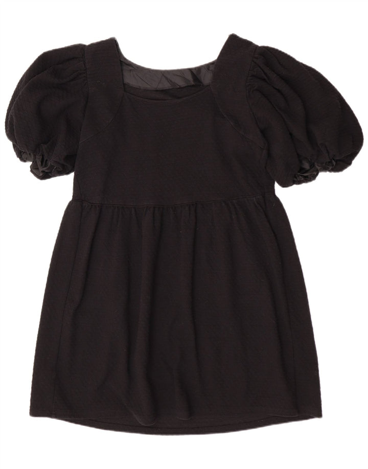 Topshop Damen Mini-Basic-Kleid UK 12 Mittelschwarzes Polyester