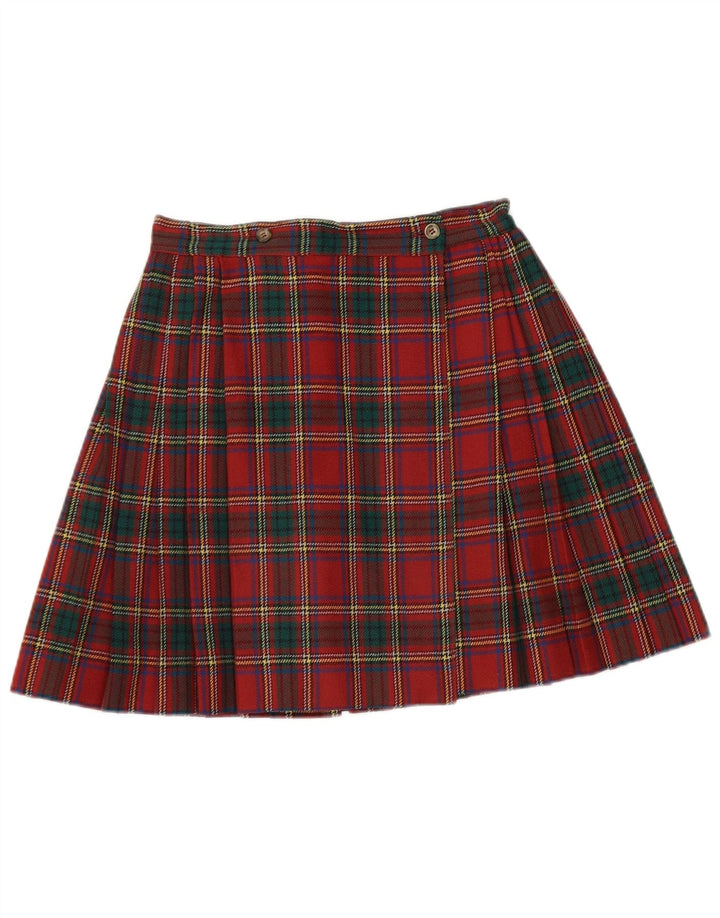 Nantucket Island Damen Mini-Wickelrock IT 40 Small W26 rot karierte Wolle