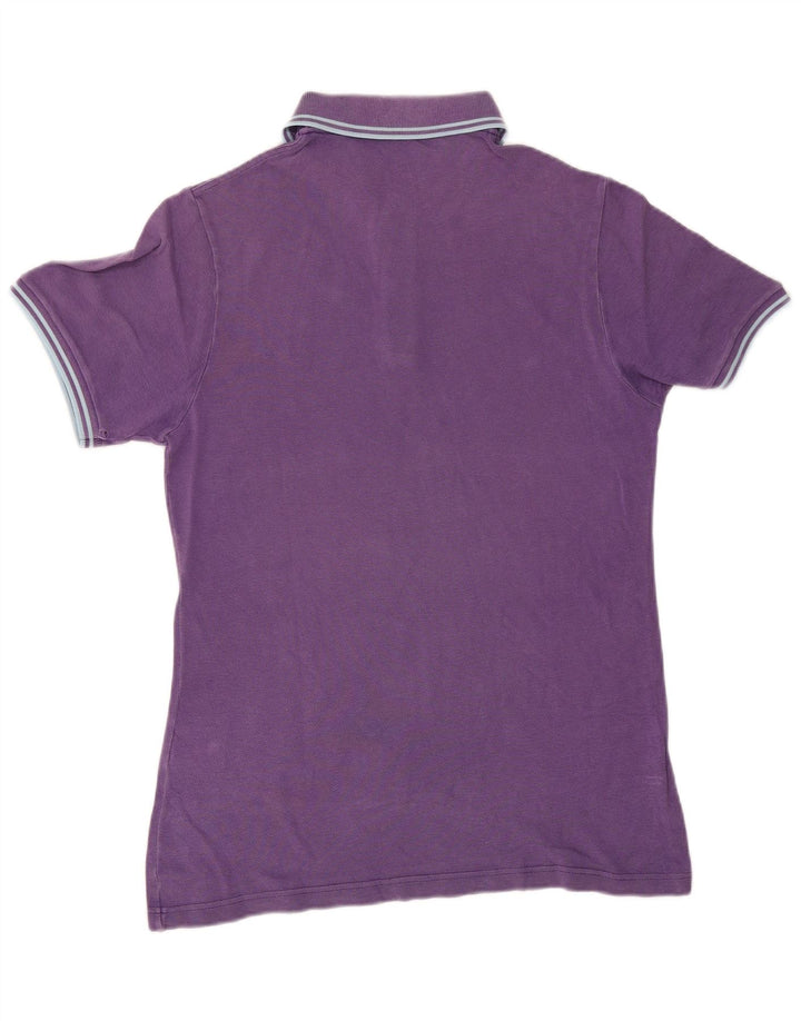 FRED PERRY Herren-Poloshirt aus mittelvioletter, gestreifter Baumwolle