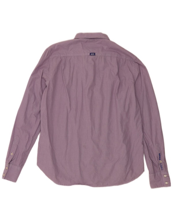 Superdry Herrenhemd 2XL Lila kariert Baumwolle