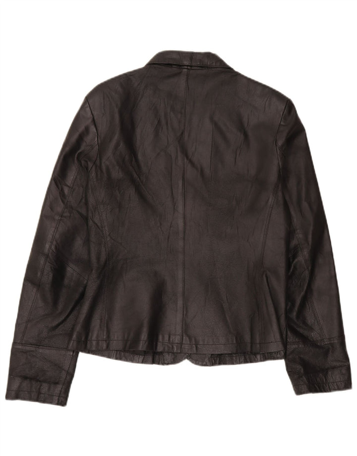 J.J.Scott Damen 2-Knopf-Lederblazer IT 46 Large Schwarz