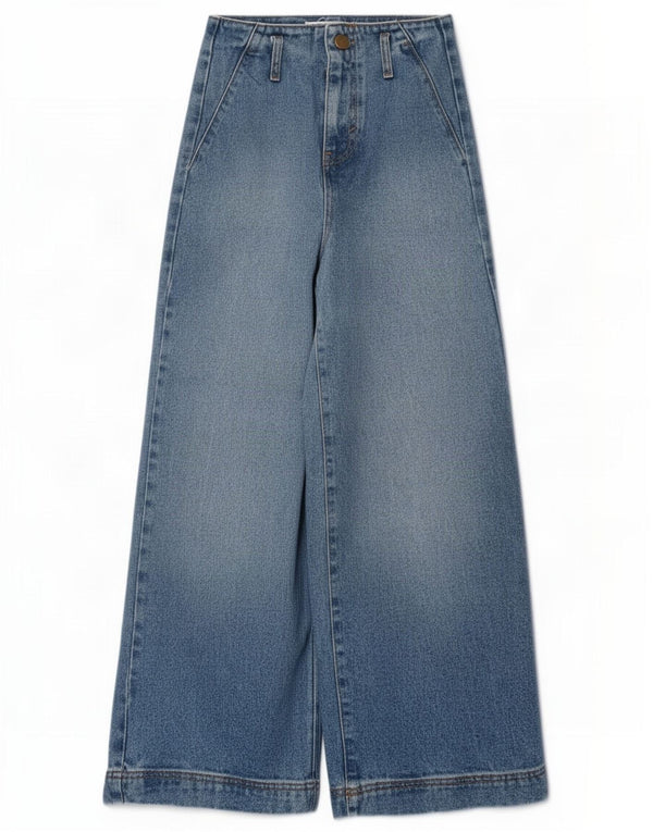 Zara Damen-Jeans mit hoher Taille und weitem Bein, EU 22, 2XS, W22, L26, Blau