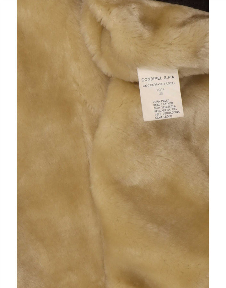 Conbipel Herren Sherpa Lederjacke IT 50 Großes braunes Leder