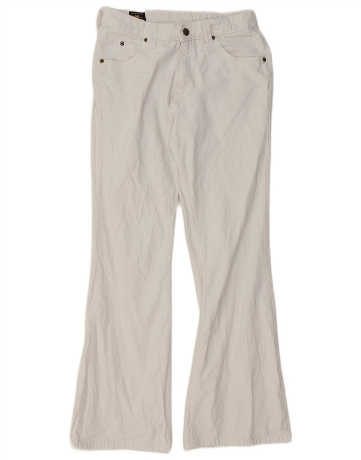 Lee Damen Schlagjeans US 12 Large W31 L29 Weiße Baumwolle