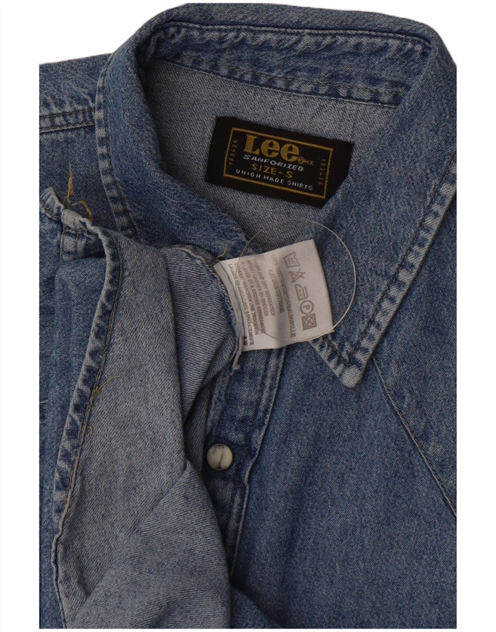 Lee Herren-Jeanshemd, klein, aus blauer Baumwolle