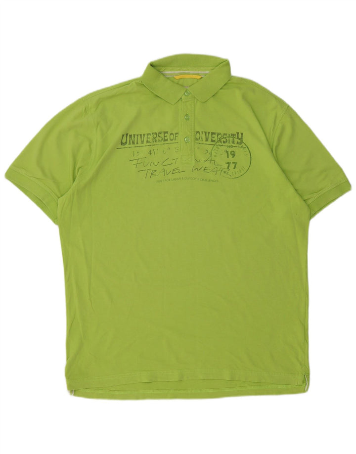 Camel Active Herren-Poloshirt mit Grafik, XL, grüne Baumwolle