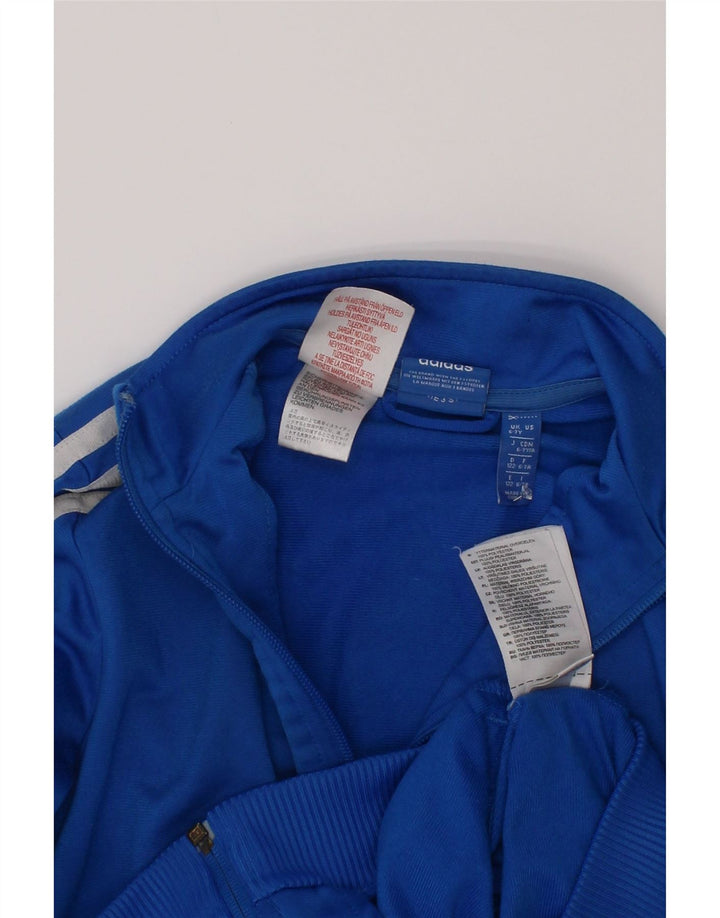 Adidas Jungen Grafik-Trainingsanzug-Top-Jacke, 6–7 Jahre, blaues Polyester
