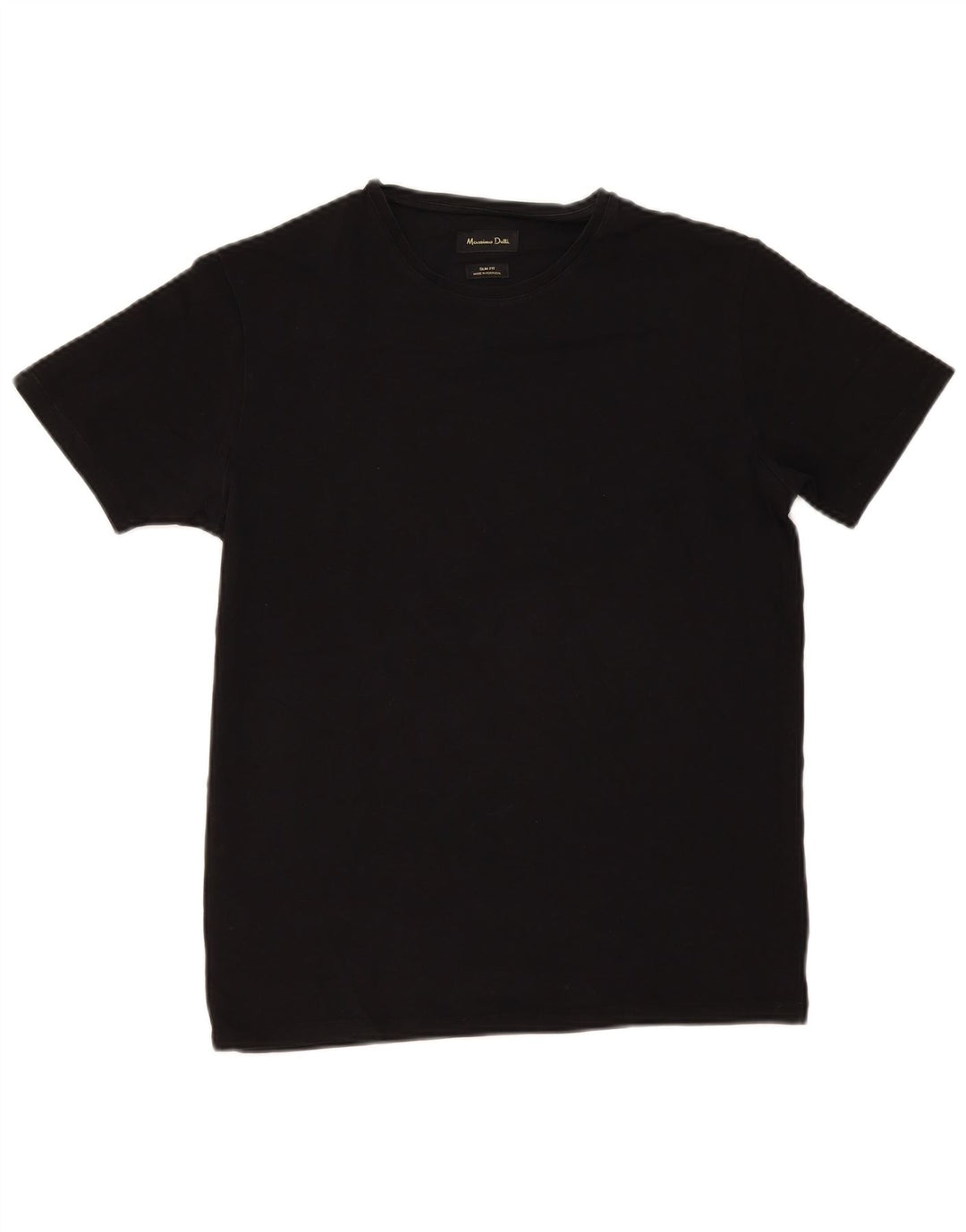 Massimo Dutti Herren Kurzarm Slim Fit T-Shirt Top Medium Schwarz