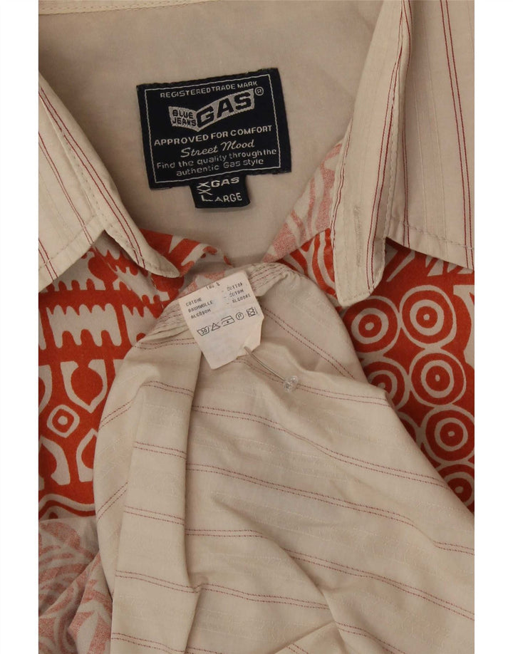 Gas Herren Kurzarmhemd 2XL Orange Patchwork Baumwolle