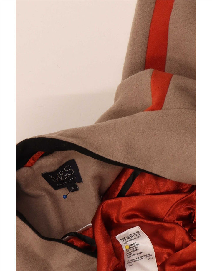 Marks & Spencer Offener Damenmantel UK 8 Small Beige Colourblock Polyester