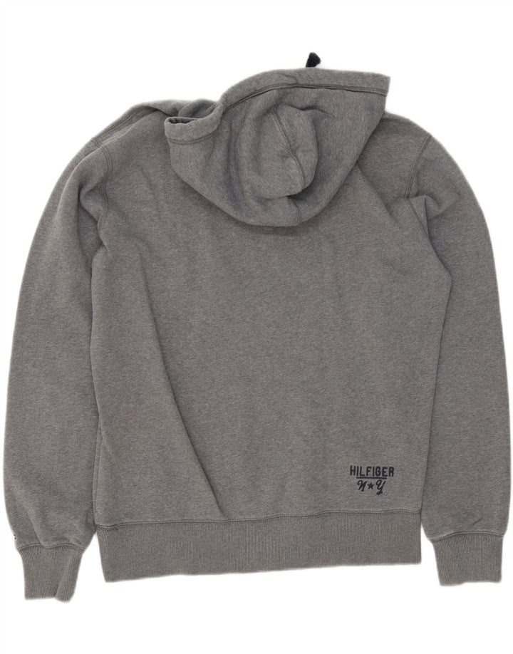 Tommy Hilfiger Herren-Kapuzenpullover mit Grafik, mittelgraue Baumwolle