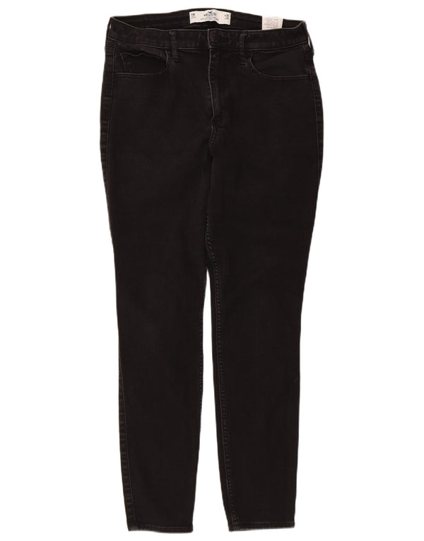 Hollister Damen Curvy Skinny High Waist Jeans US 11 Large W30 L28 Schwarz