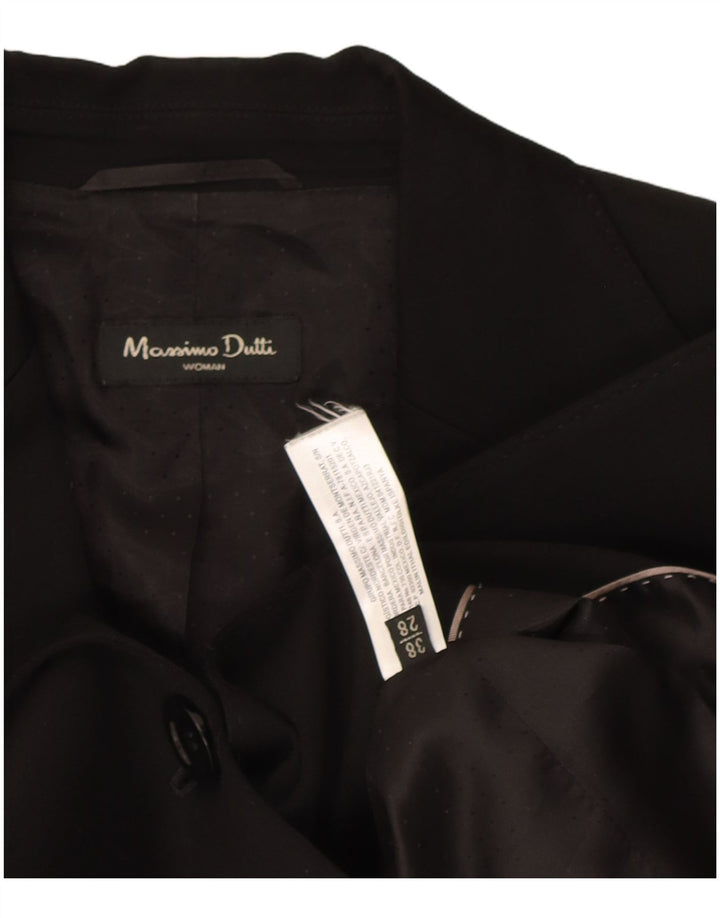 Massimo Dutti Damen-Blazerjacke mit 1 Knopf, EU 38, kleine schwarze Wolle