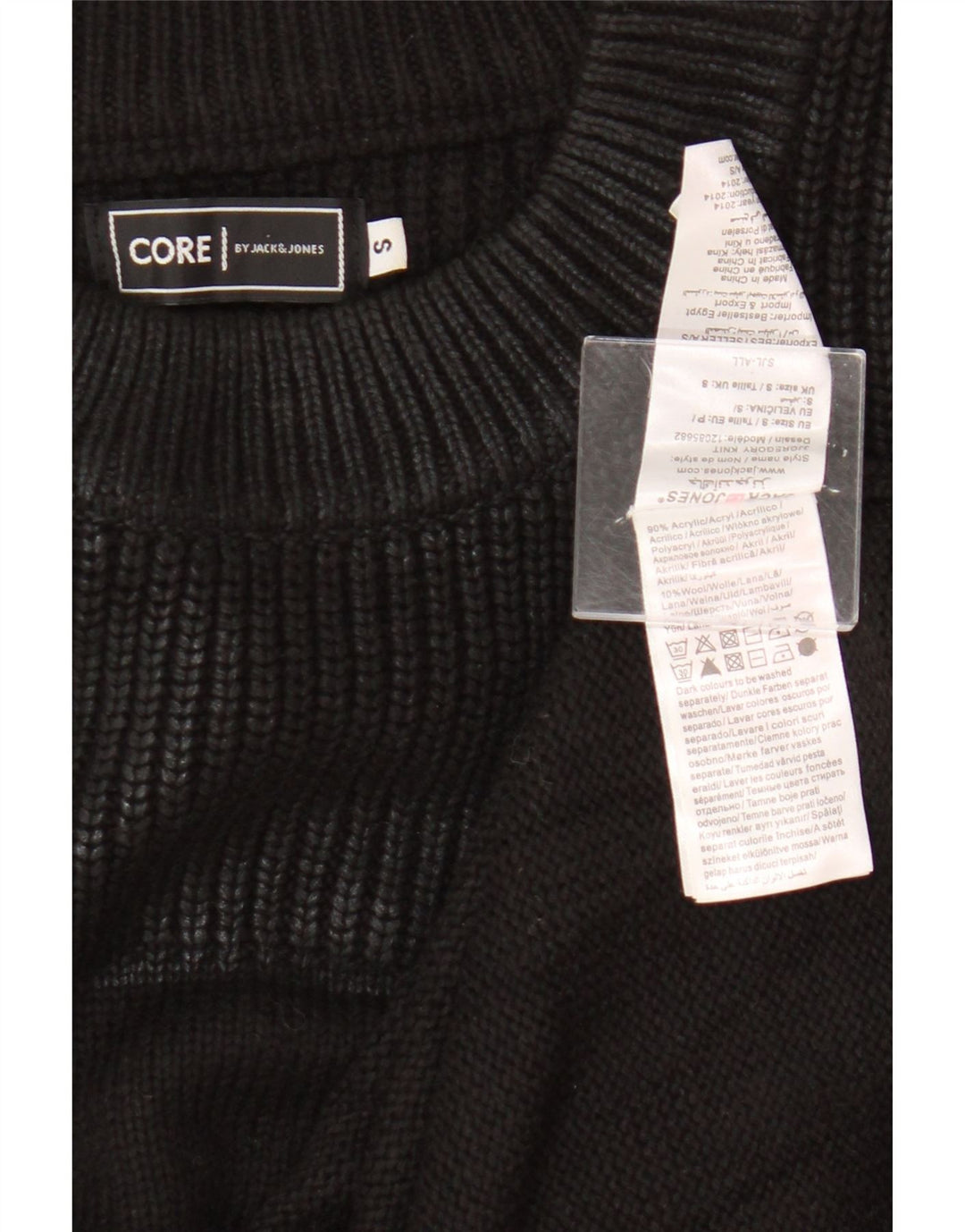 Jack & Jones Herren-Pullover mit Rundhalsausschnitt, Größe S, Schwarz, Acryl