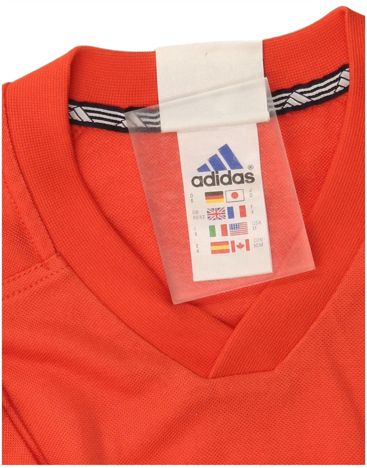 Adidas Herren Grafik T-Shirt Top UK 40/42 Mittelorange Polyester