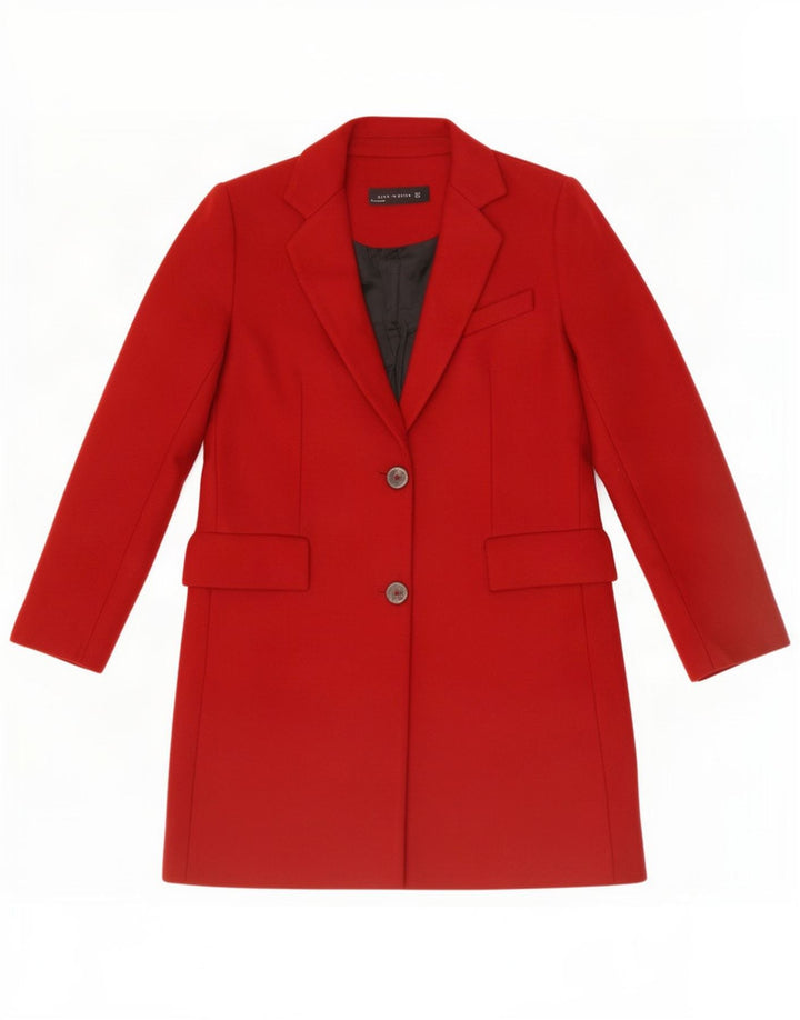 Zara Damen Longline 2 Button Blazer Jacke UK 14 Mittelrot