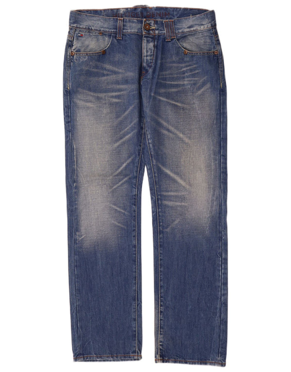 Tommy Hilfiger Herren Straight Jeans W34 L34 Blaue Baumwolle