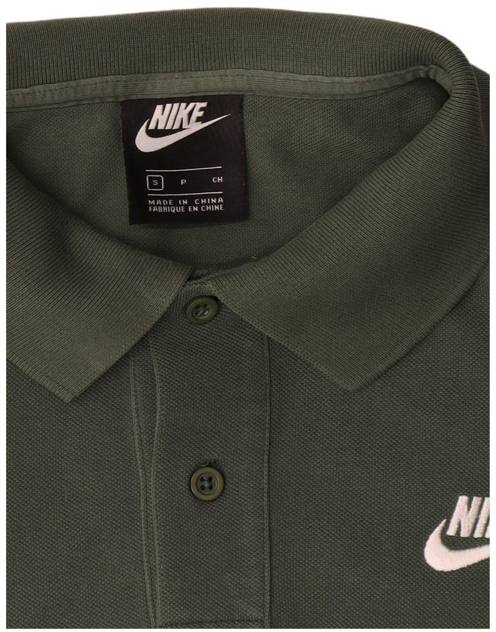 Nike Herren-Poloshirt, klein, grüne Baumwolle