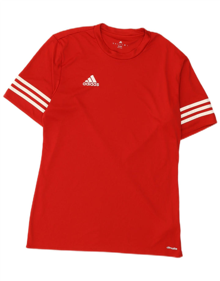 Adidas Herren Climalite T-Shirt Top Mittelrotes Polyester