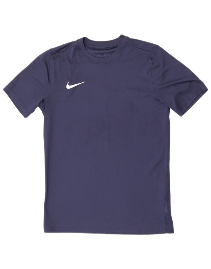 Nike Herren Dri Fit T-Shirt Top Mittel Marineblau Polyester