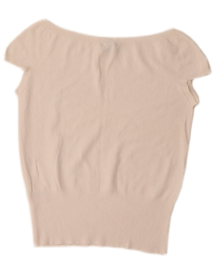 Oasis Damen Crop Bluse Top UK 10 Small Weiße Viskose