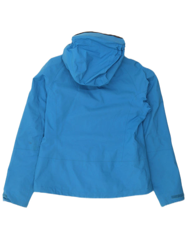 Jack Wolfskin Damen Kapuzen-Regenjacke UK 10 Small Blau Polyamid
