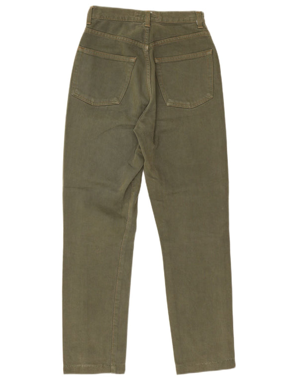 Banana Republic Damen Straight Jeans US 2 XS W24 L27 Khaki Baumwolle