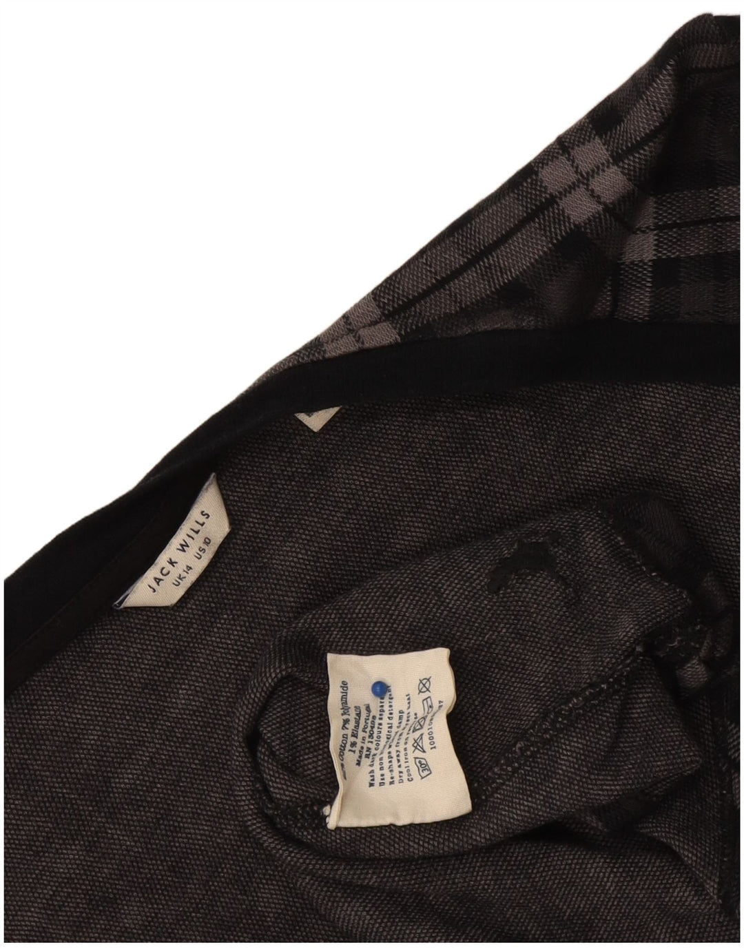 Jack Wills Damen-A-Linien-Kleid, Gr. 44, groß, grau kariert, Baumwolle