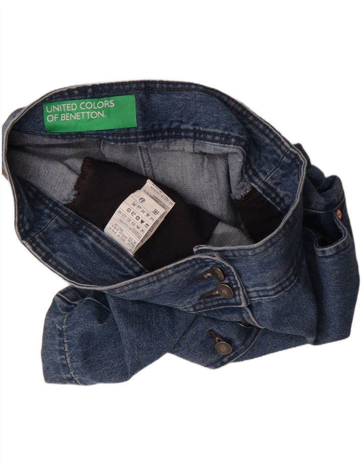 Benetton Damen Mini-Jeansrock UK 12 Medium W30 Blaue Baumwolle
