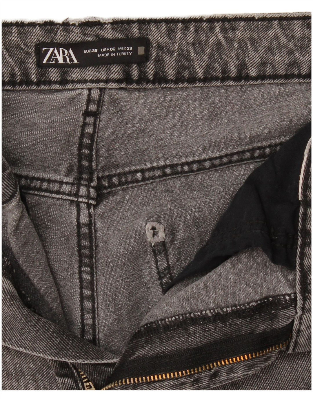 Zara Damen Slim Jeans EU 38 Small W28 L28 Grau