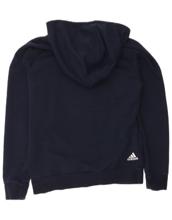 Adidas Damen Graphic Hoodie Pullover UK 12/14 Medium Marineblau Baumwolle