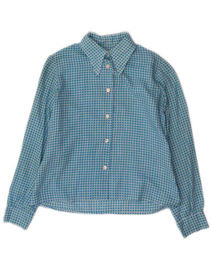 Vintage Damen Hemd UK 10 Small Blue Check