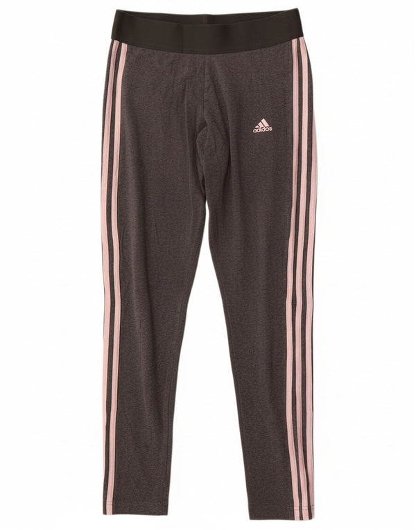 Adidas Damen Leggings UK 12 Mittelgraue Baumwolle