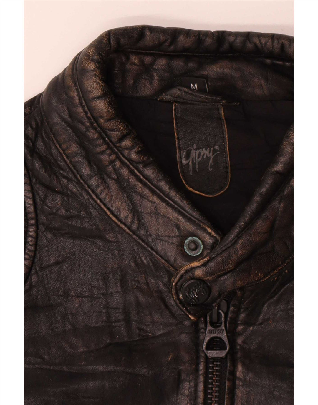 Gypsy Herren Lederjacke UK 38 Medium Schwarz