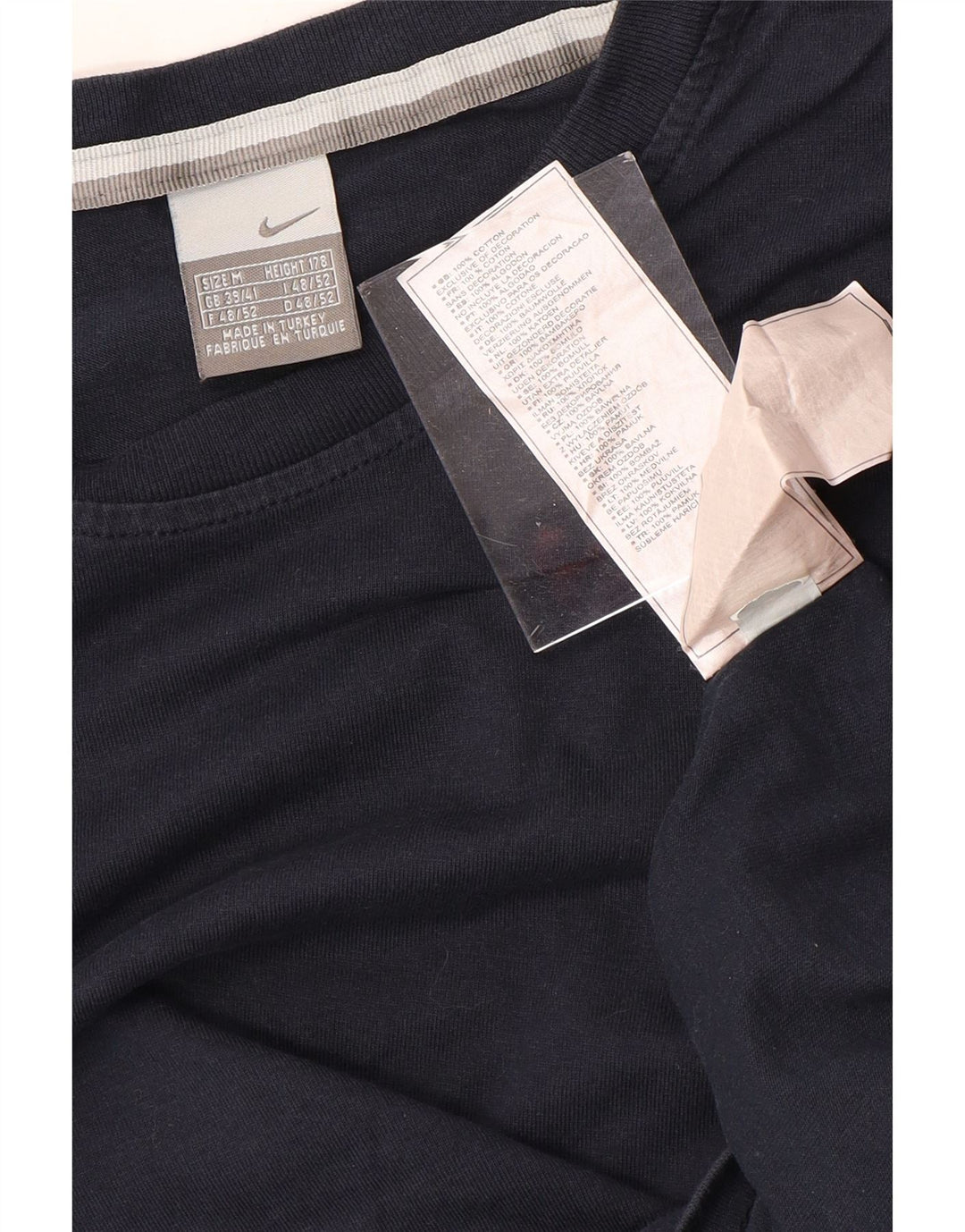 NIKE Herren-Top, langärmlig, UK 39/41, mittelmarineblaue Baumwolle