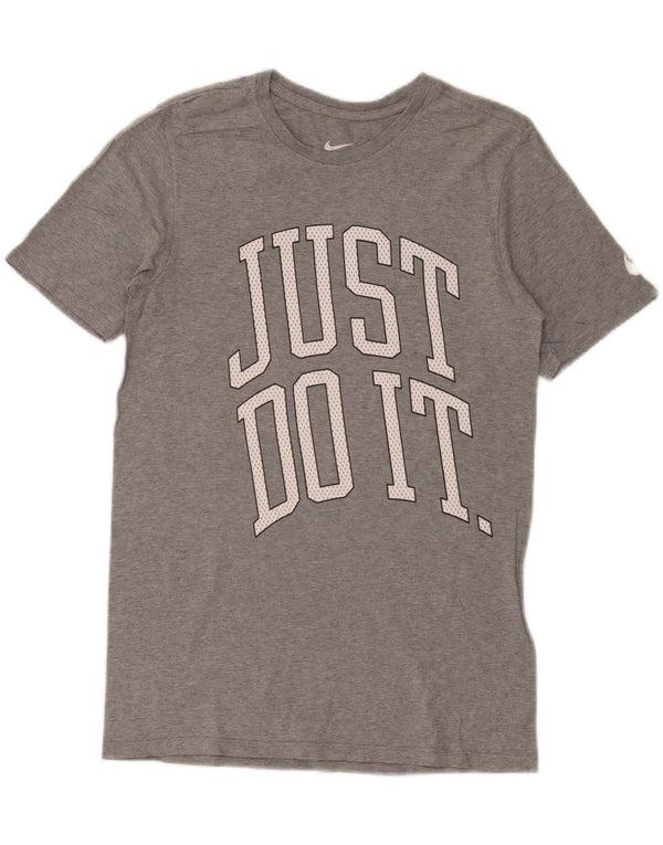 Nike Herren-T-Shirt mit sportlichem Schnitt und Grafik, Größe S, Grau meliert