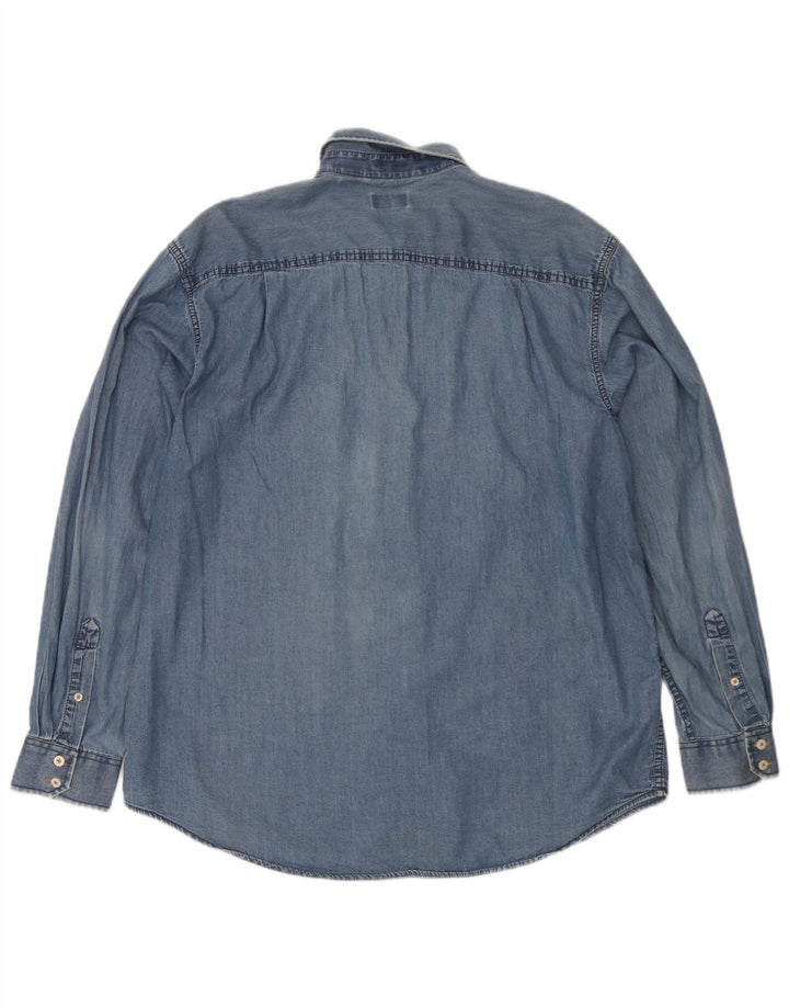 Izod Herren-Jeanshemd, groß, aus blauer Baumwolle