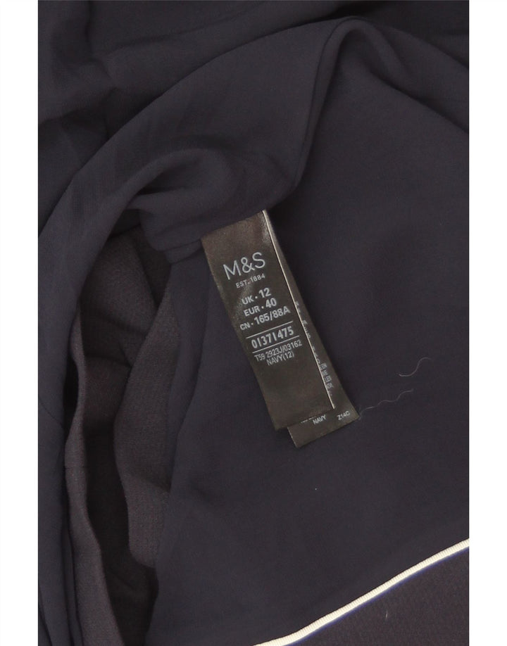 Marks & Spencer Damen Blazer Jacke UK 12 Medium Marineblau Polyester
