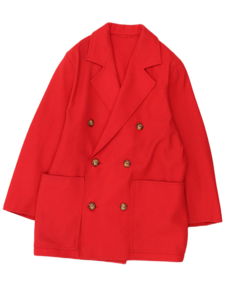Marella Damen Übergroßer zweireihiger Mantel UK 8 Small Rote Wolle