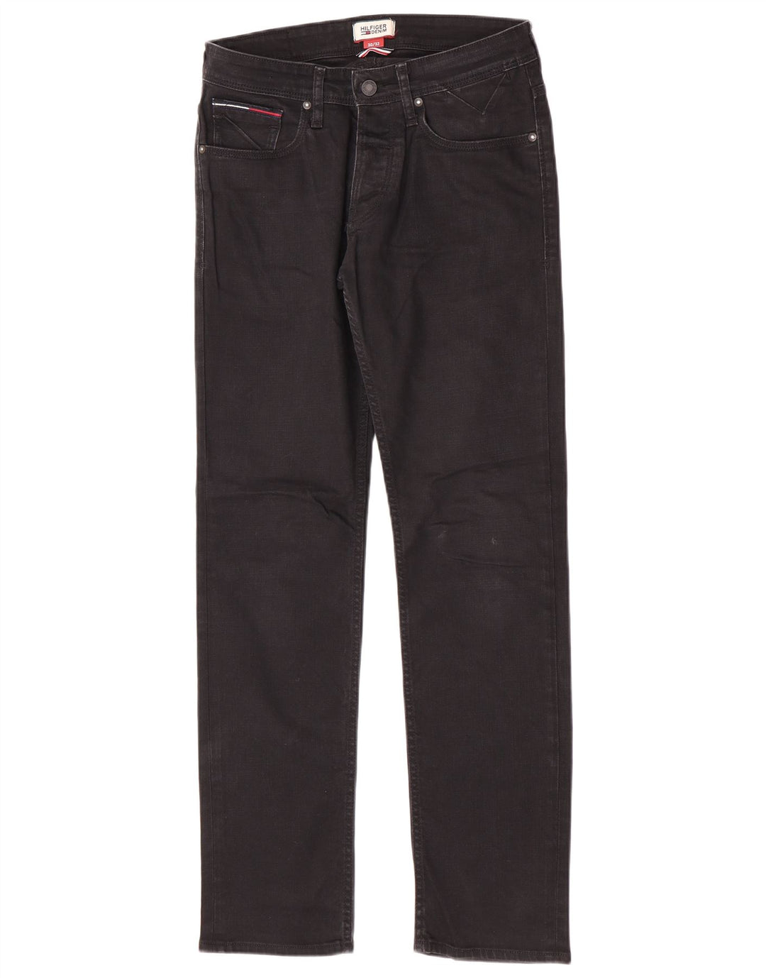 Tommy Hilfiger Herren Slim Jeans W30 L32 Schwarz Baumwolle