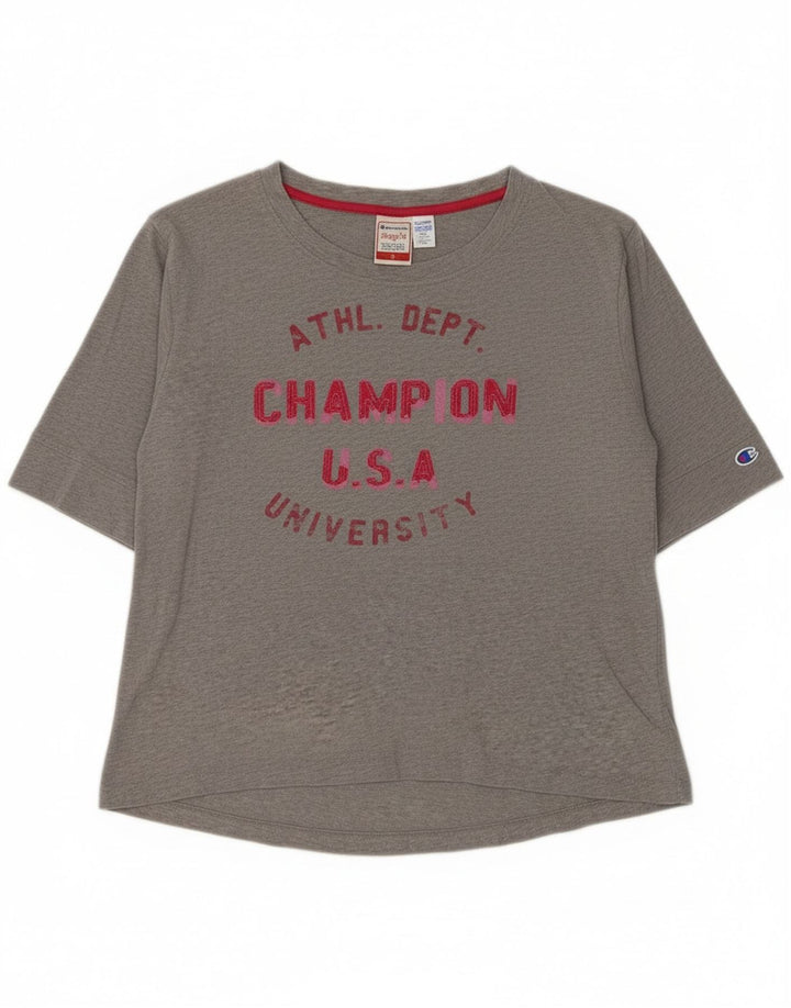 Champion Damen Heritage Fit Graphic Top 3/4 Ärmel UK 14 Mittelgrau