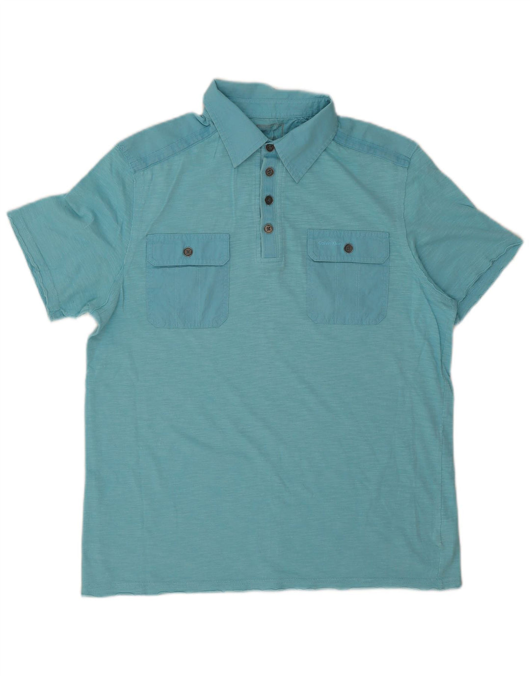 CALVIN KLEIN Herren-Poloshirt, klein, blau gefleckte Baumwolle