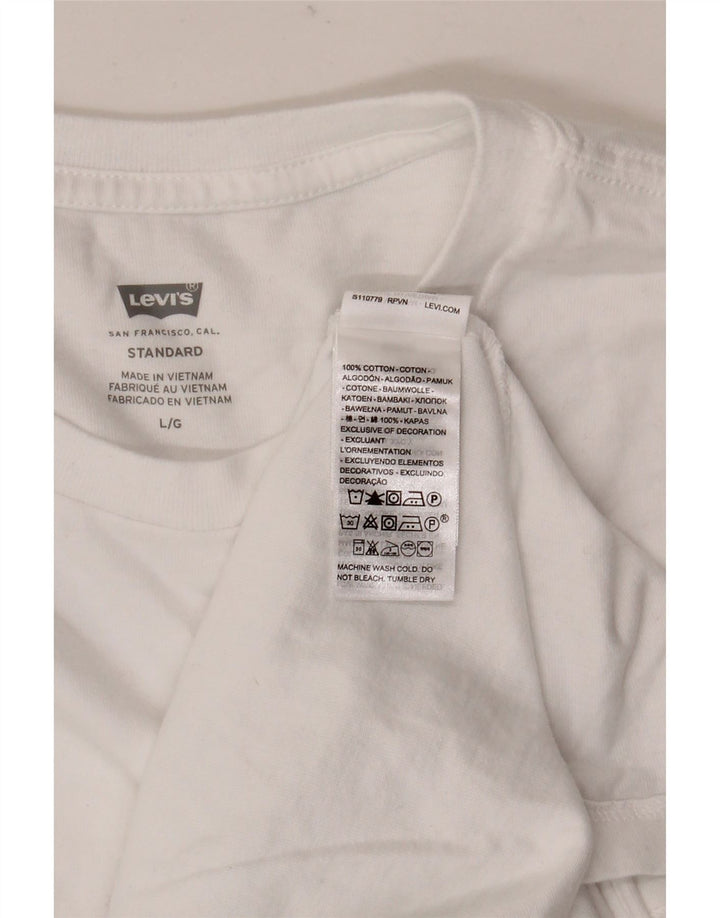 Levi's Herren Standard T-Shirt Top Large Weiß Baumwolle