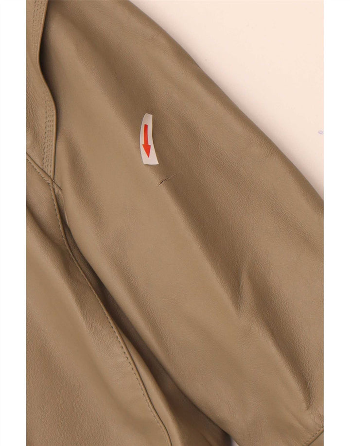 Vintage Damen Lederjacke IT 44 Mittelgraues Leder
