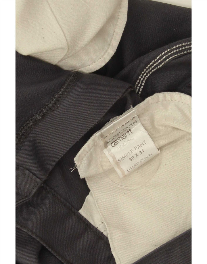 Carhartt Herren Straight Chino Hose W30 L34 Grau Polyester