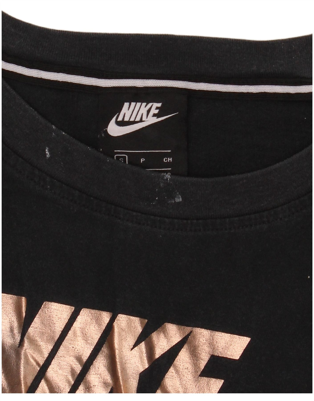 NIKE Damen-T-Shirt in Übergröße mit Grafik, UK 10, Größe S, Schwarz
