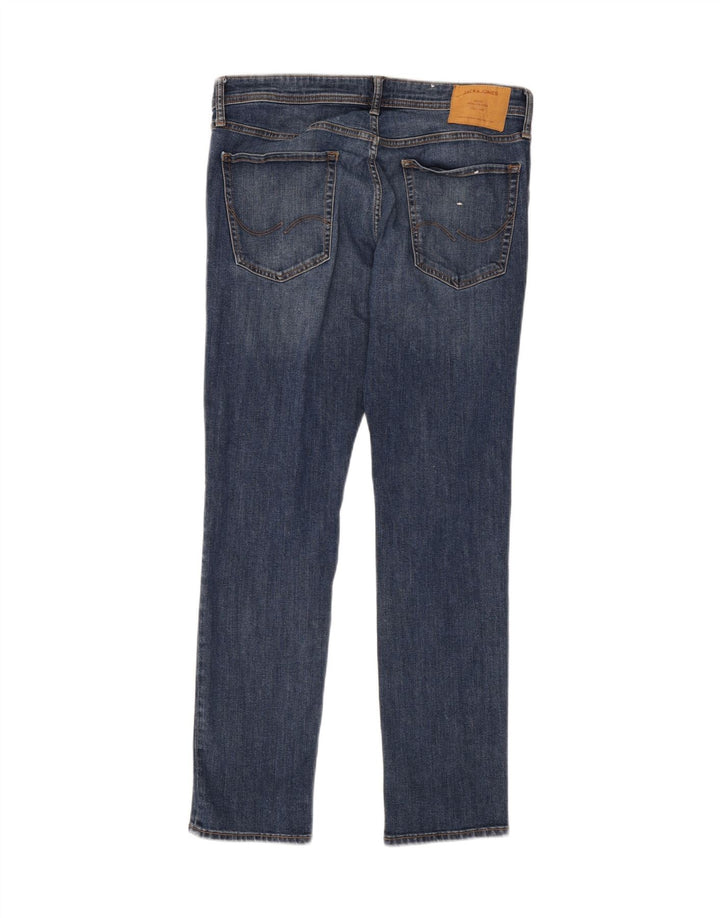 JACK & JONES Mens Straight Jeans W36 L32 Blue Cotton
