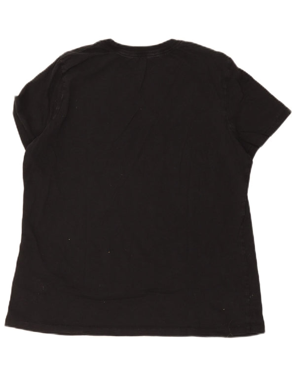 Nike Damen Grafik T-Shirt Top UK 16 Large Schwarz Baumwolle