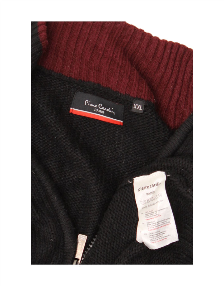 PIERRE CARDIN Damen-Pullover mit Reißverschluss, UK 20 2XL, schwarzes Acryl