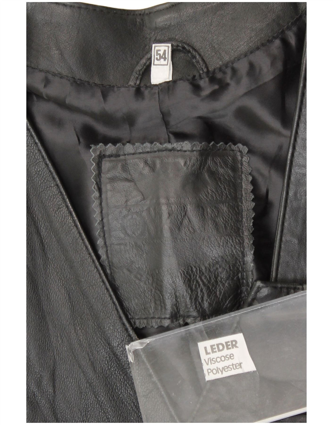Vintage Herren Lederweste EU 54 XL Schwarzes Leder